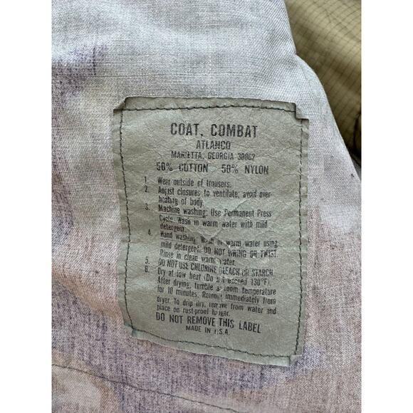 Vtg US ARMY Camo Cargo Jacket Coat w Liner Med 44” Woodland Combat BDU Hot Weath - Picture 10 of 11